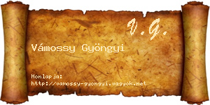 Vámossy Gyöngyi névjegykártya